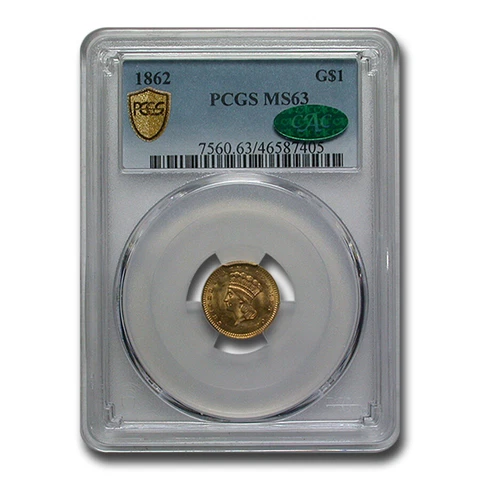1862 $1 Indian Head Gold MS-63 PCGS CAC - SKU#117851 Cover