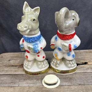 Jim Beam Republican Elephant and Democrat Donkey Decanters 1968 Vintage - Picture 1 of 7