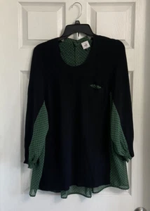 Cabi Style 3520 Get Together Sweater Top Combo Size Medium Green Black - Picture 1 of 7