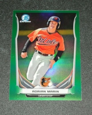 2014 Bowman Chrome ADRIAN MARIN #153 SCOUTING Mini Green Refractor RC/15 ORIOLES - Image 1 of 2