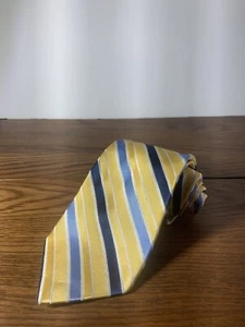 ASHFORD & BROOKS GOLD/BLUE STRIPED TIE - TIES - NECK TIES - DESIGNER TIES. - Picture 1 of 8