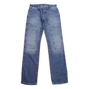 G Star Ranch Tapered Jeans Mens Waist 31 Leg 34 Blue Denim Double Knee G-Star