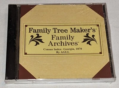 CD-ROM Family Tree Maker's #291 Census Index: Georgia, 1870 by AGLL new SEALED - Image 1 of 4