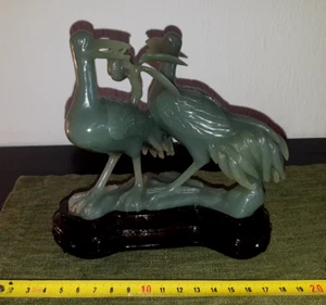 Tanzende Kraniche - Jade Figuren aus China - Bild 1 von 3