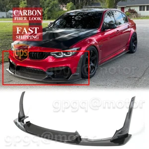 For BMW F80 M3 F82 F83 M4 15-20 LPT Style Carbon Fiber Front Bumper Lip Splitter - Picture 1 of 11