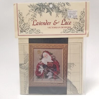 Vtg Lavender & Lace Santa of the Forest Cross Stitch Chart Pattern 1993 - Image 1 of 3