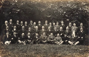 Postcard RPPC Australia. Large group of men - Picture 1 of 2