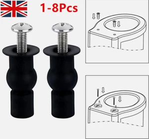 1-8Pcs Toilet Screws Hinges Expanding Rubber Top Nuts Fixings WC Blind Hole UK - Picture 1 of 21