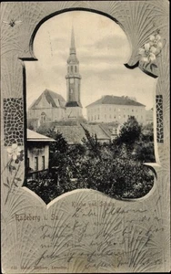 Passepartout Ak Radeberg in Sachsen, Kirche, Schule - 3829177 - Picture 1 of 2