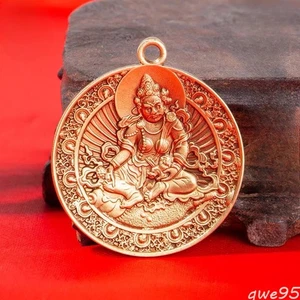 Tibetan Style Brass God of Wealth Pendant Key Pendant Ping An Necklace Amulet - Picture 1 of 3