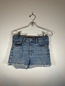 American Eagle, Mom Shorts, Medium Blue Stretch Cut Off Size 4 Jean - Picture 1 of 8