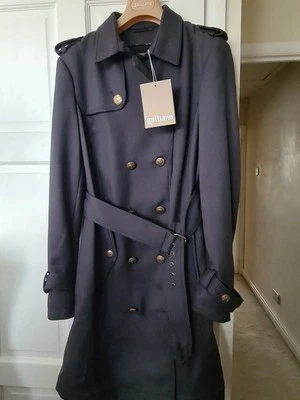 John GALLIANO Designer Womens Black Smart Military Coat Jacket Size 40 - Image 1 of 4