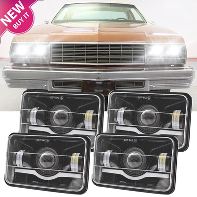 Faros LED de haz alto bajo 4x6" para Chevrolet Impala 1977 1978 1979-1985 4 piezas Foto 1 de 4