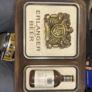 Vintage Erlanger Beer Sign Plastic Wall Hanging Man Cave Decor Beer Advertising - Picture 1 of 6