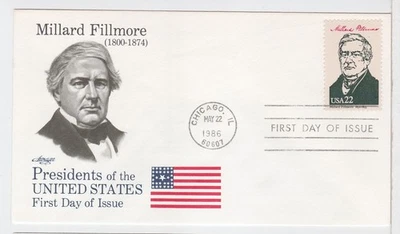 TurtlesTradingPost- Presidents- Millard Filmore #2217d 1986 FDC Artmaster Cachet - Image 1 of 2