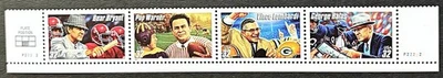 Football Coaches (1997) - SC# 3143-3146 - Plate Strip of 4 - 32c MNH - Image 1 of 2