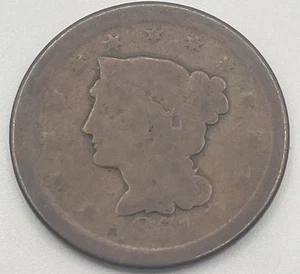 1851 Braided Hair Large Cent - AG Details. (lot 98) - Picture 1 of 2
