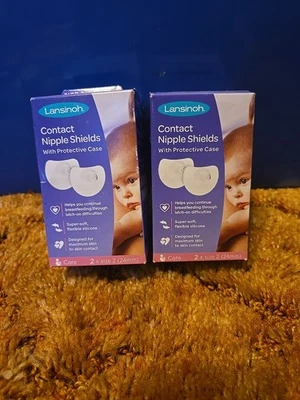 2 коробки — контактные щитки для сосков Lansinoh размер 2 (24 мм) с защитным чехлом всего 4 шт. - Изображение 1 из 4