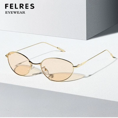 Gafas de sol de metal ojo de gato hombres mujeres viajar conducir al aire libre gafas UV400 lo último Foto 1 de 4