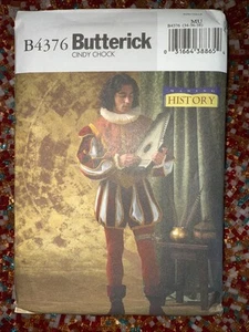 Butterick 4376 Mens Shakespeare Costume Sewing Pattern Size MU 34-38 FF Uncut - Picture 1 of 3