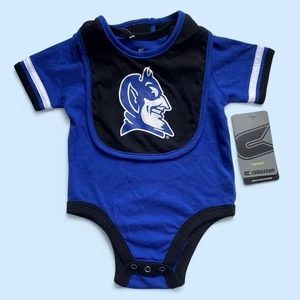 Duke Blue Devils NCAA Colosseum Infant One Piece w/ Bib 6-12 Months Blue/Black - Picture 1 of 7