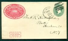 1881, 3¢ env w/BRIGGS MALTSTERS & BREWERS, Elmire NY ad cover, Bath NY cxl rev