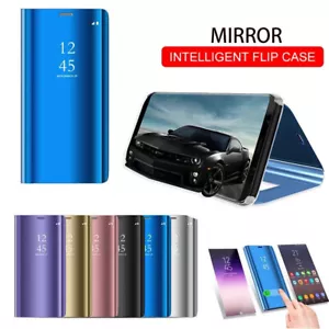 Smart Mirror Flip Cover View Phone Case Stand For OnePlus 9 8 8T 7T Sony Moto LG - Picture 1 of 29