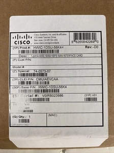HWIC-1DSU-56K4 Cisco Systems 1 Port 4 Wire 56/64 KBPS Wan Interface Card - Picture 1 of 3