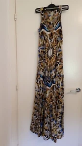 Warehouse party/wedding gorgeous yellow maxi silk dress with a ruffled detail - Picture 1 of 3