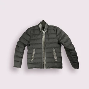 THE KOOPLES Black Men’s Quilt Down Jacket Puffer Style Ribbed Bomber Size L - Picture 1 of 11