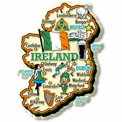 CLASSIC MAGNETS MADE WITH PRIDE IN THE USA Ireland Jumbo Country Magnet by Classic Magnets
