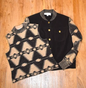 Conjunto de chaqueta deportiva tejida St John/cuello falso concha talla SM marrón/bronceado - Imagen 1 de 10