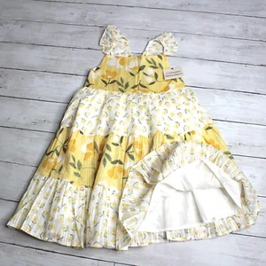 Catherine Malandrino Girl's Dress Size 6 Yellow White Floral Summer Sundress - Picture 1 of 8