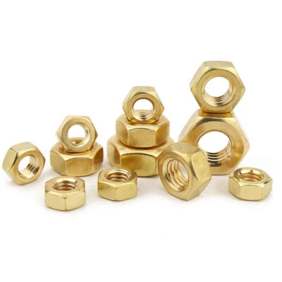 Messing Hex Mutter M1.4 M1.6 M2 M2 M2.5 M3 M4 M5 bis M24 Sechskantmutter DIN 934 - Bild 1 von 4