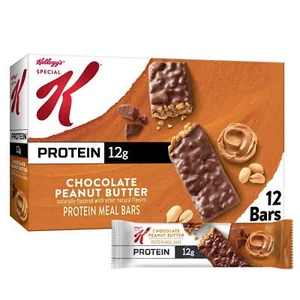 Chocolate Peanut Butter Chewy Protein Meal Bars, Ready-to-Eat, 19 oz, 12 Count - Picture 1 of 4