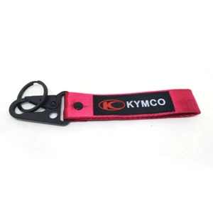 Kymco keyring keychain with wrist strap car logo mens carabiner FOB red AU - Picture 1 of 6