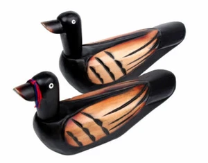 9 1/2" COREANO BODA PATOS GANSOS MADERA GANSO BODA GANSOS TALLA L #3  - Imagen 1 de 5