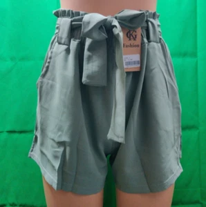 GK Fashion Womens Short Pants Casual Loose High Waist Elastic Turkish Color Sz M - Picture 1 of 11