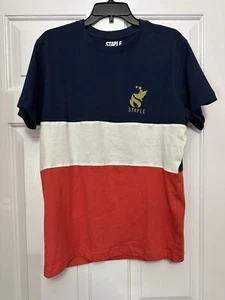 Staple Pigeon Brand Olympics Red White Blue Color Block T Shirt Size Small NEW - Picture 1 of 4