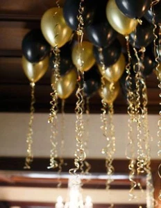 Metall Luftballons für Geburtstagsdekoration, 10 Zoll (gold und schwarz) Partyballons - Bild 1 von 13
