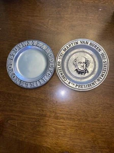 2 Wilton 8th President Statesman Counselor 6"  Pewter AlphabetVINTAGE  1782-1862 - Picture 1 of 5
