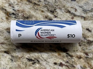 2023 P ELEANOR ROOSEVELT AMERICAN WOMEN QUARTER ROLL $10 FV UNCIRCULATED - Picture 1 of 3