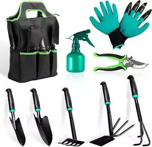 9 PCS Garden Tool Set Kids Gardening Tool Kit for Digging, Planting and Pruning, - Picture 1 of 12