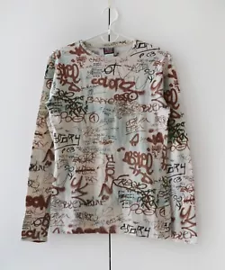 1994 Vintage JEAN PAUL GAULTIER Sweater Langarm Pulli Graffiti Printed S - Bild 1 von 9