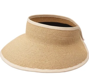 Joywant Sun Visor Hat Straw Sun Visors for Women Summer Packable Ponytail UPF 50 - Picture 1 of 7
