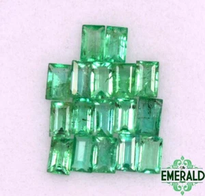 3x1.70 mm Natural Emerald Baguette Cut Lot 10 Pcs 0.54 CTS Unheated Loose Gems - Picture 1 of 4