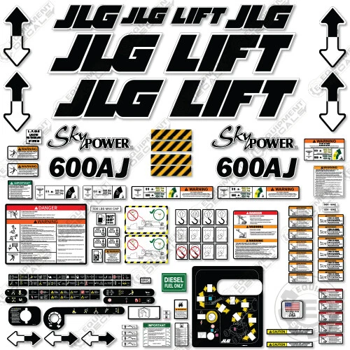 Fits JLG 600AJ Decal Kit Boom Lift Sky Power Sticker Set - 7 Year 3M Vinyl!  - Image 1 of 1