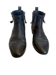 Golden Goose Deluxe Viand Leather Ankle Boots Black Size 38 Exposed Side Zippers - Picture 1 of 7