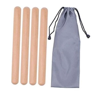 2 Pairs Classical Wood Claves Musical Percussion Instrument, 8 Inch Rhythm - Picture 1 of 7