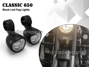 "LED Fog Light Pair Black" Genuine Royal Enfield Classic 650 - Picture 1 of 4
